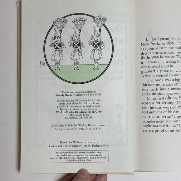 The Wizard of Oz by L. Frank Baum Hardcover 1984 Vintage Weekly Reader Book - Picture 5 of 5